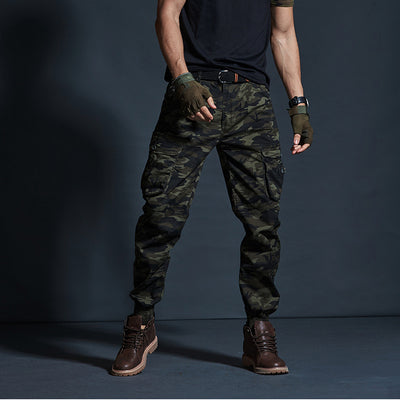 Lune London | Cargo Pants Cotton Blend Loose Fit Multiple Pockets Elastic Cuffs