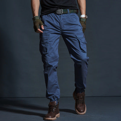 Lune London | Cargo Pants Cotton Blend Loose Fit Multiple Pockets Elastic Cuffs