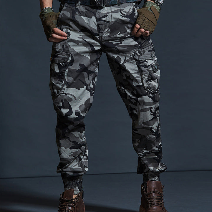 Lune London | Cargo Pants Cotton Blend Loose Fit Multiple Pockets Elastic Cuffs
