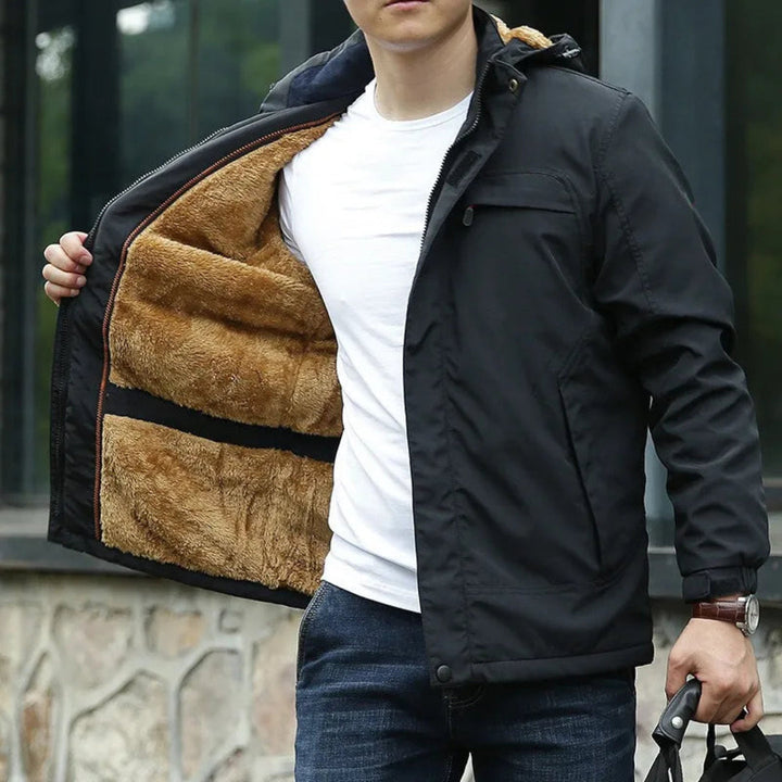 Lune London | Men's Hooded Fleece Jacket, Water-Repellent - Winter