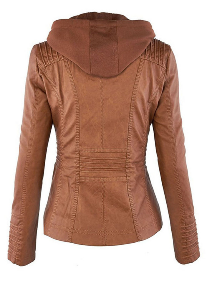 Lune London | Hooded leather jacket for women - Ripped profile