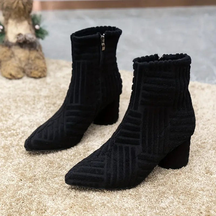 Chic und Stil | Elegant Solid Color Shoes With Thick Heel