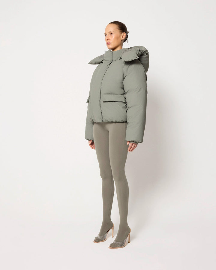 Lune London | Women's Jacket High Collar Hooded Zipper Design Cotton-Lined Jacket