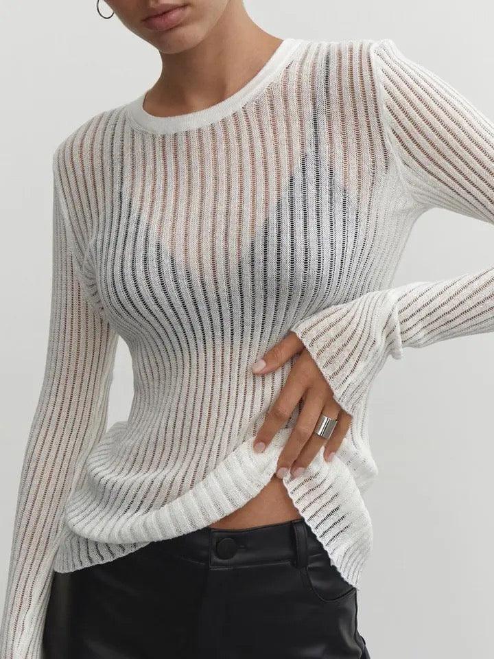 Lune London | Elegant Striped Sheer Top