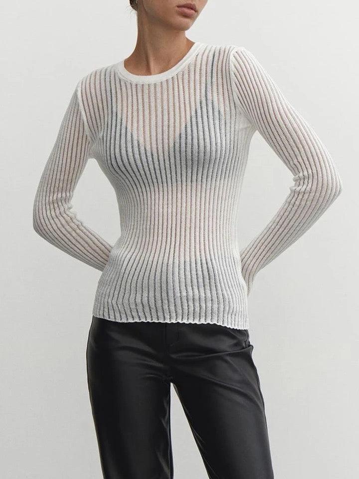 Lune London | Elegant Striped Sheer Top