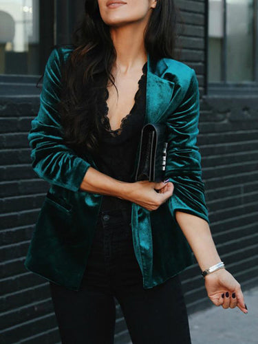 Lune London | Satin Blazer with Lapel Collar Elegant Trendy Women's Jacket