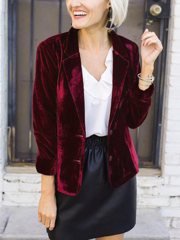 Lune London | Satin Blazer with Lapel Collar Elegant Trendy Women's Jacket