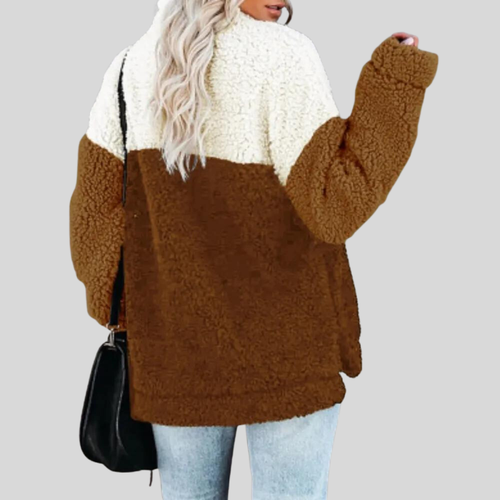 Lune London | Sherpa Pullover - Soft Fleece - Quarter Zip - Stand Collar - Loose Fit