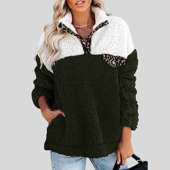 Lune London | Sherpa Pullover - Soft Fleece - Quarter Zip - Stand Collar - Loose Fit