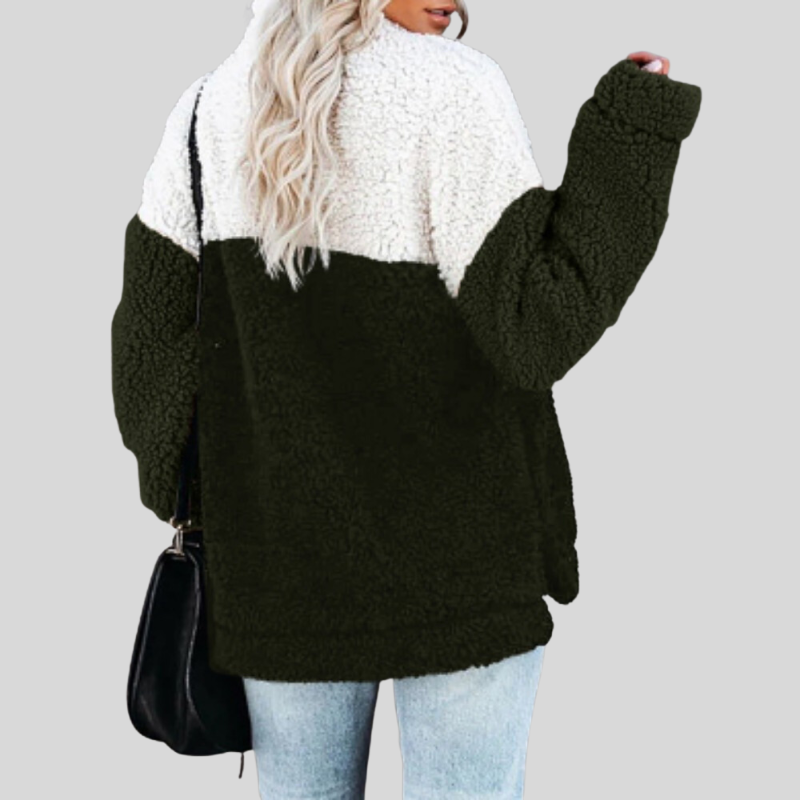 Lune London | Sherpa Pullover - Soft Fleece - Quarter Zip - Stand Collar - Loose Fit