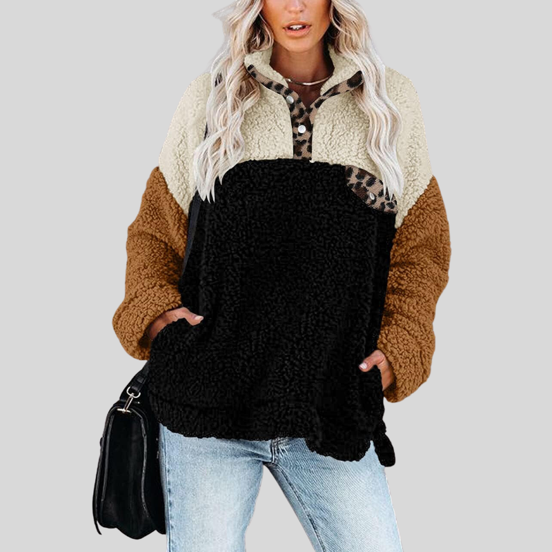 Lune London | Sherpa Pullover - Soft Fleece - Quarter Zip - Stand Collar - Loose Fit