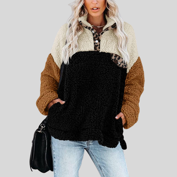 Lune London | Sherpa Pullover - Soft Fleece - Quarter Zip - Stand Collar - Loose Fit