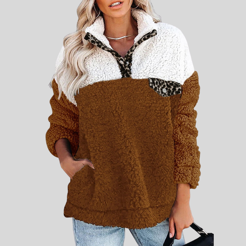 Lune London | Sherpa Pullover - Soft Fleece - Quarter Zip - Stand Collar - Loose Fit