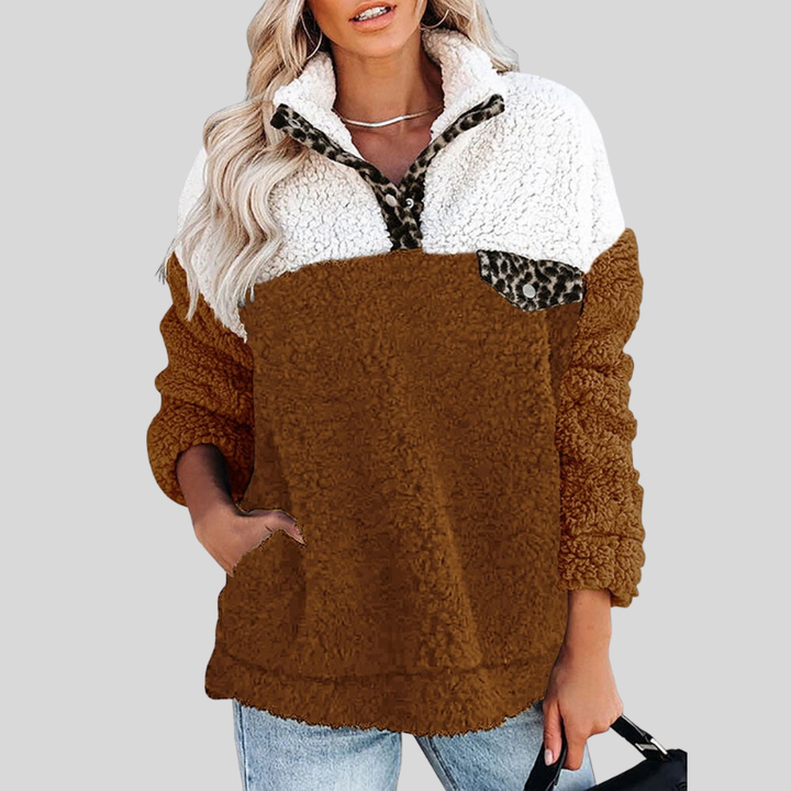Lune London | Sherpa Pullover - Soft Fleece - Quarter Zip - Stand Collar - Loose Fit