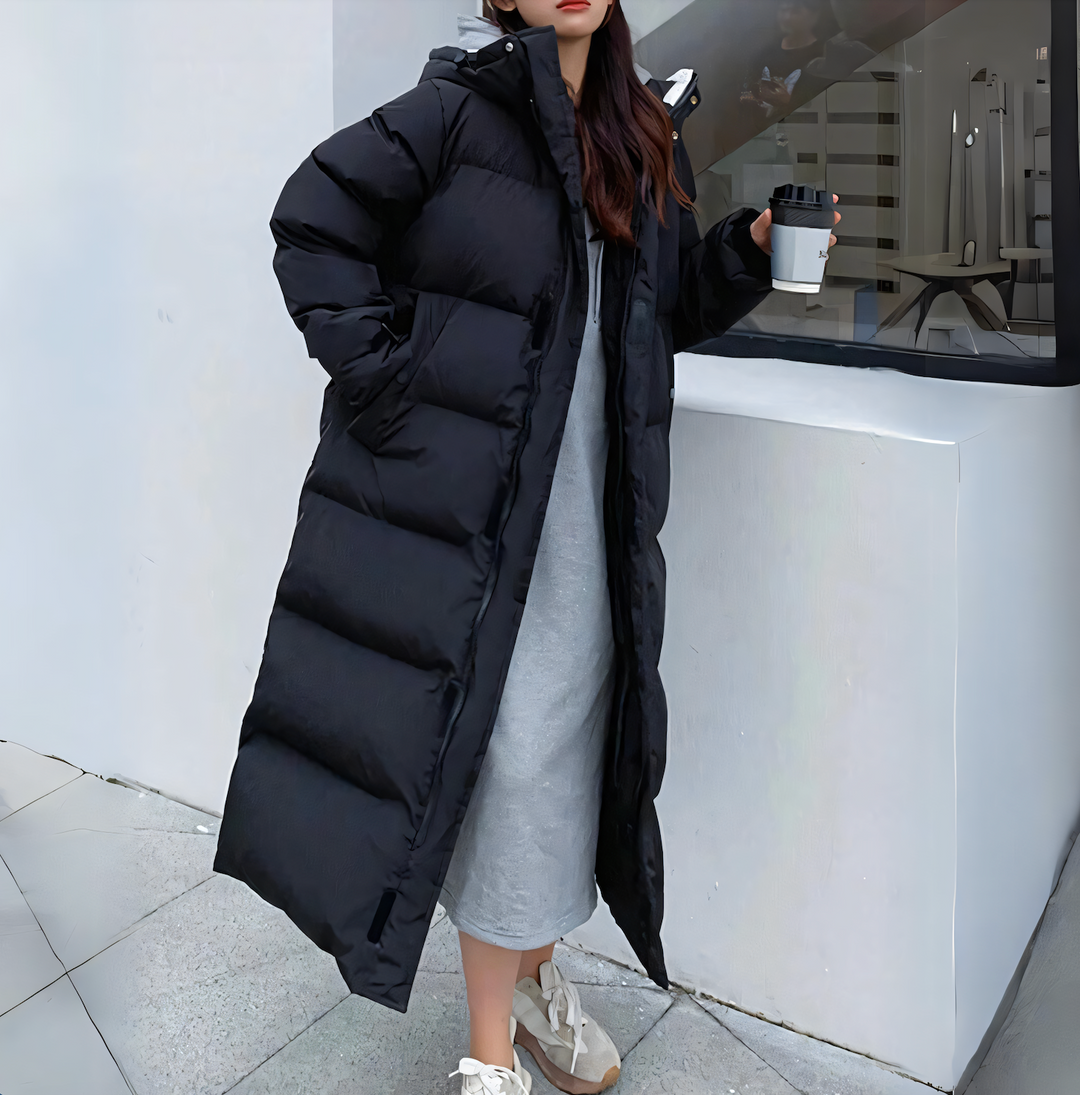 Lune London | Long down windbreaker jacket - Beige - Perfect for winter