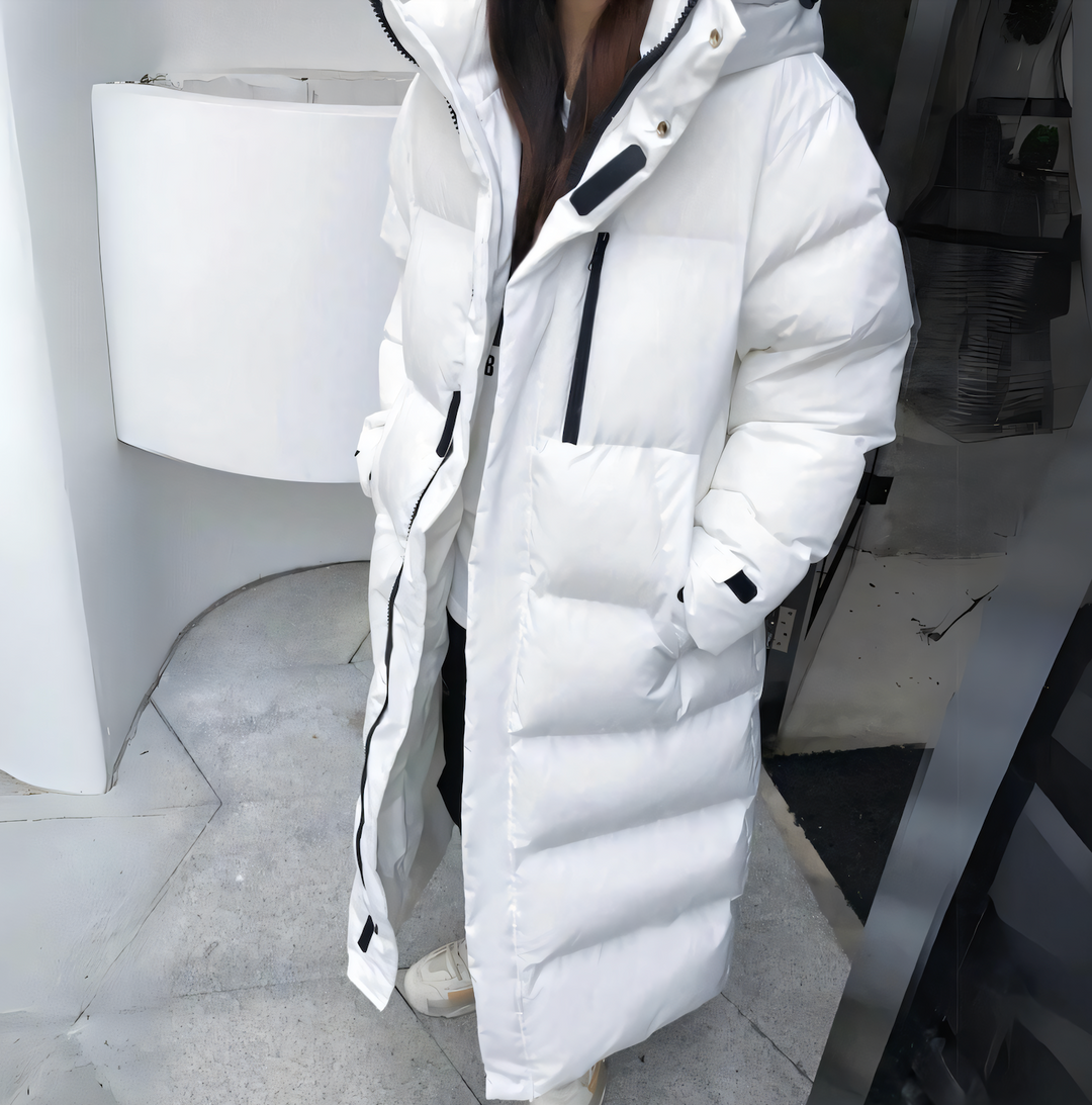 Lune London | Long down windbreaker jacket - Beige - Perfect for winter