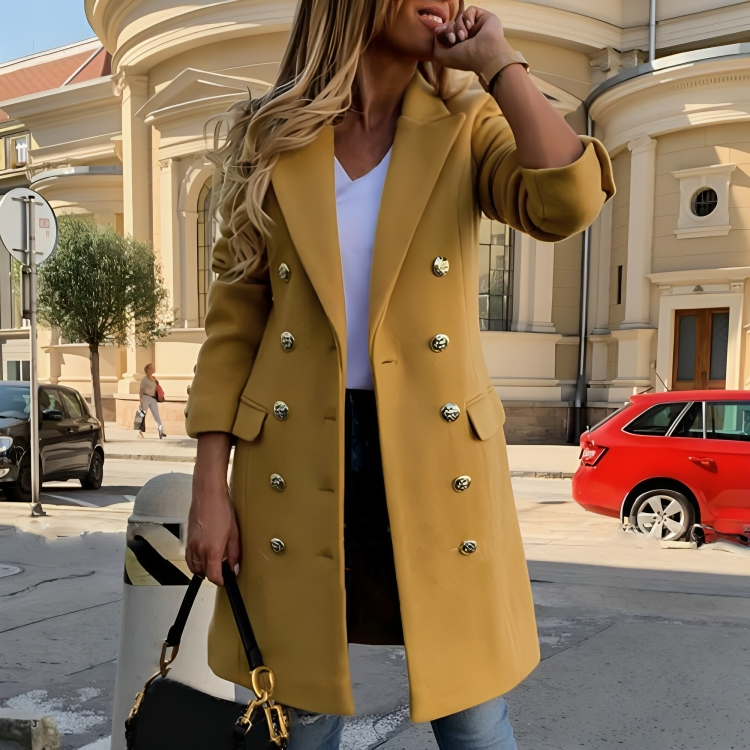 Lune London | Chic Women's Winter Coat Long Double Button Design with Grace