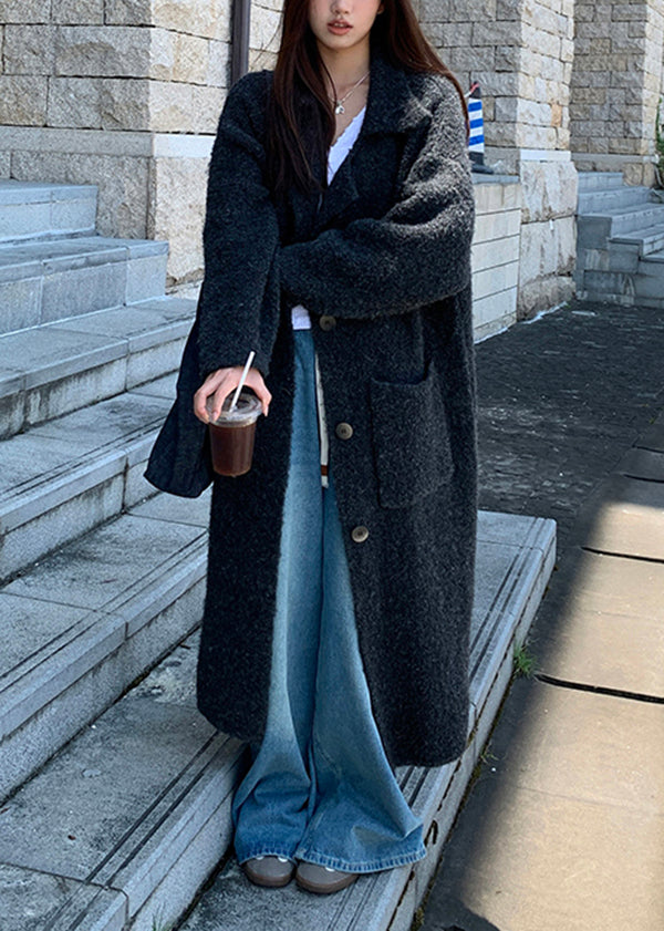 Lune London | Dark gray wool coats with flap pockets