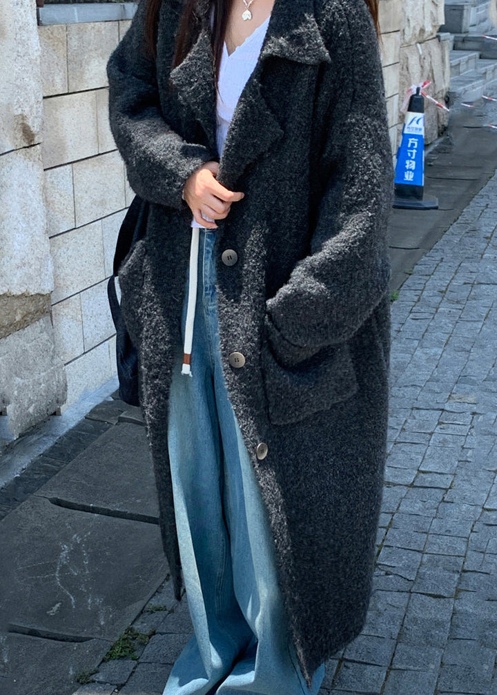Lune London | Dark gray wool coats with flap pockets