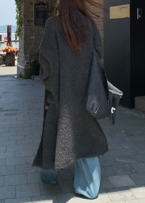 Lune London | Dark gray wool coats with flap pockets