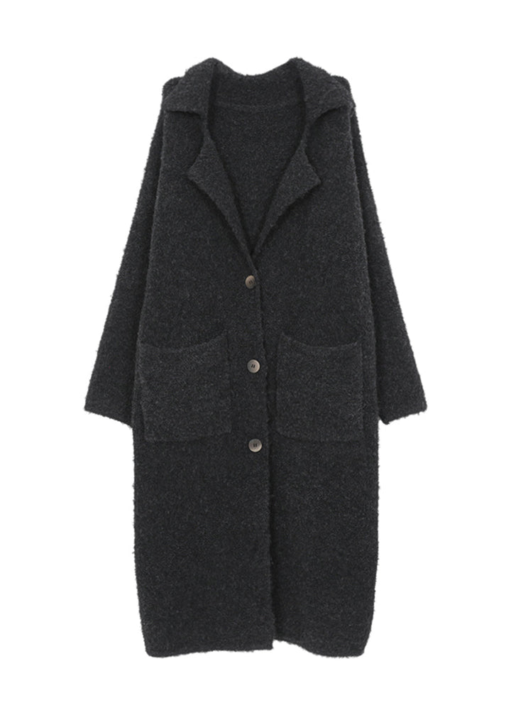 Lune London | Dark gray wool coats with flap pockets