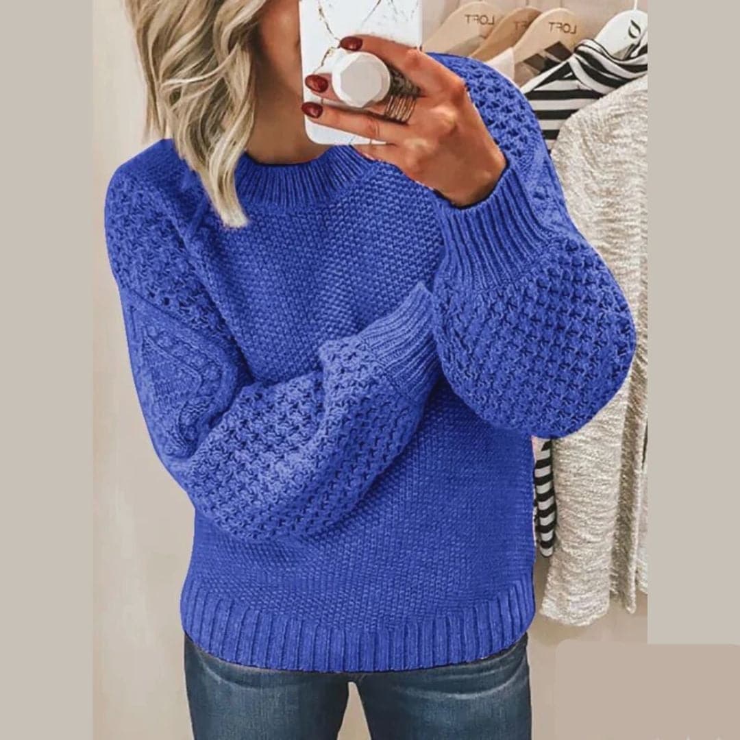 Lune London | Knit Sweater - Gentle Knit - Loose Fit - Balloon Sleeves and Round Neck