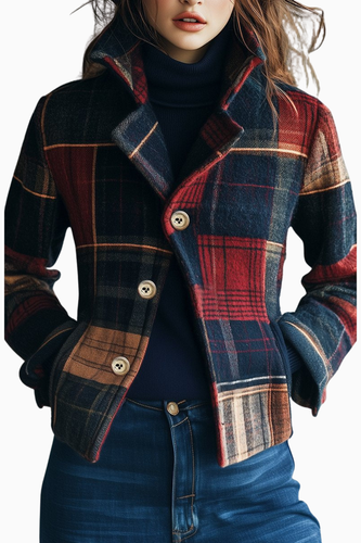 Lune London | Jacket for women, tailored fit, checked pattern - Autumn/Winter