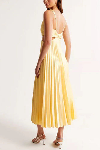 Lune London | Pleated Plunge Midi Dress