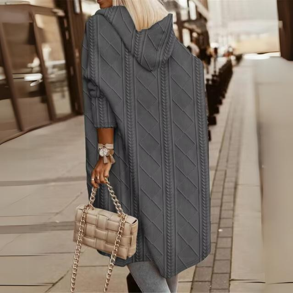 Lune London | Elegant long jacket with hood