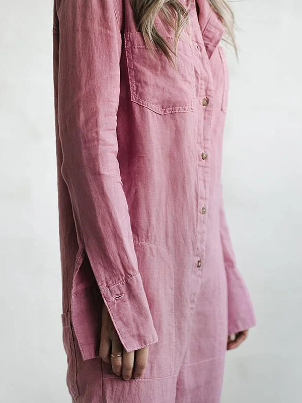 Chic und Stil | Loose Fit Button Up Long Sleeve Chic und Stil | Women's Clothing