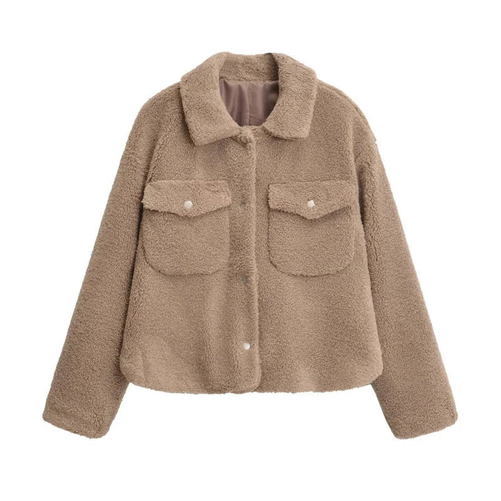 Chic und Stil | Short women's jacket with teddy fleece