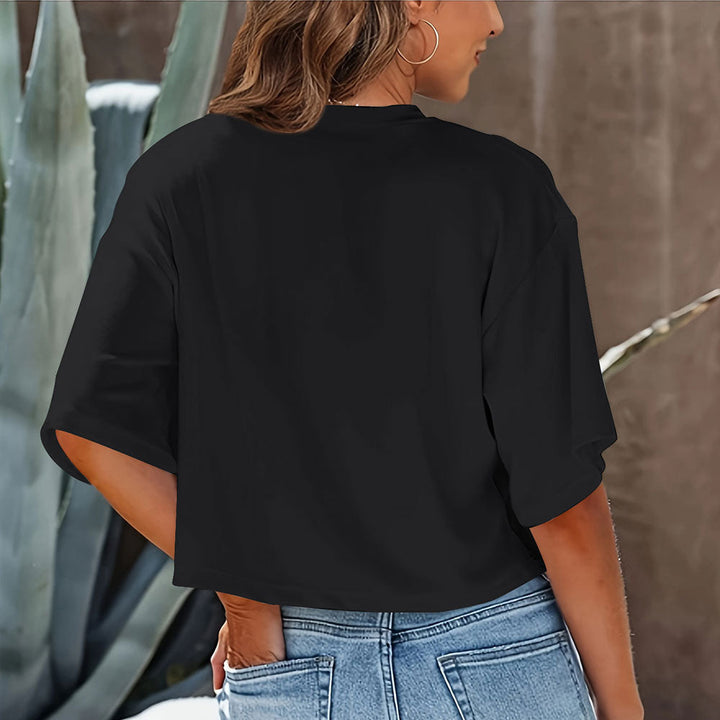 Lune London | Casual, Solid, Short T-Shirt with Round Neck for Women