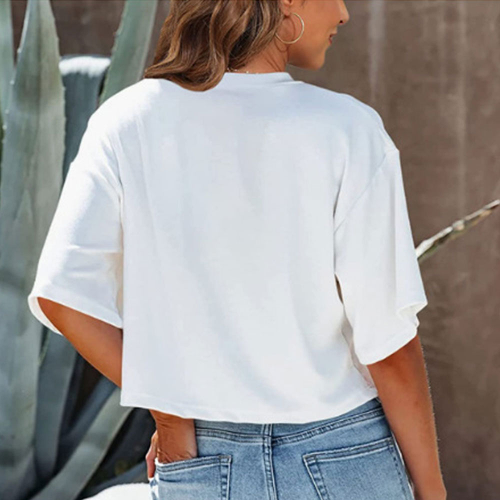 Lune London | Casual, Solid, Short T-Shirt with Round Neck for Women