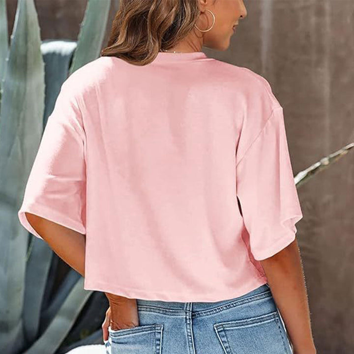 Lune London | Casual, Solid, Short T-Shirt with Round Neck for Women