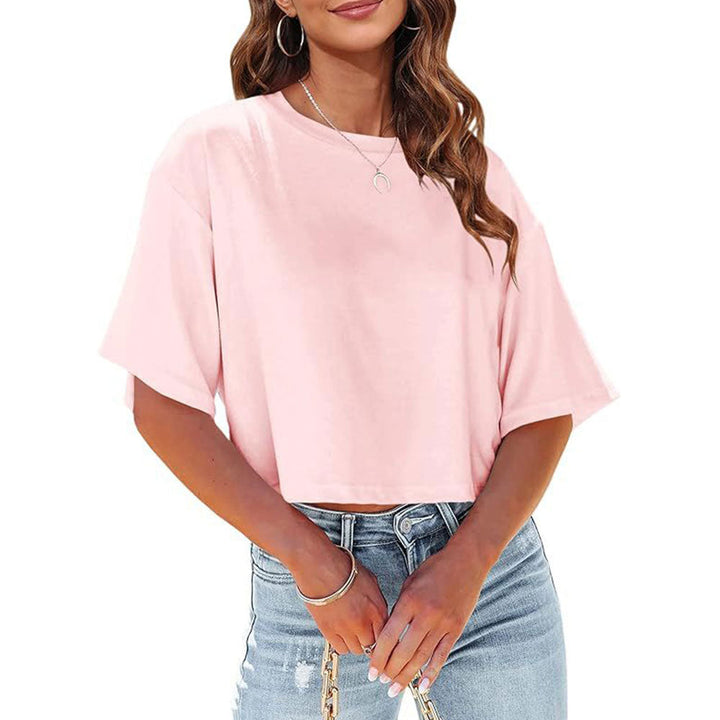 Lune London | Casual, Solid, Short T-Shirt with Round Neck for Women