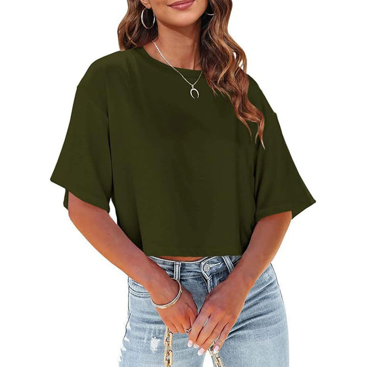 Lune London | Casual, Solid, Short T-Shirt with Round Neck for Women