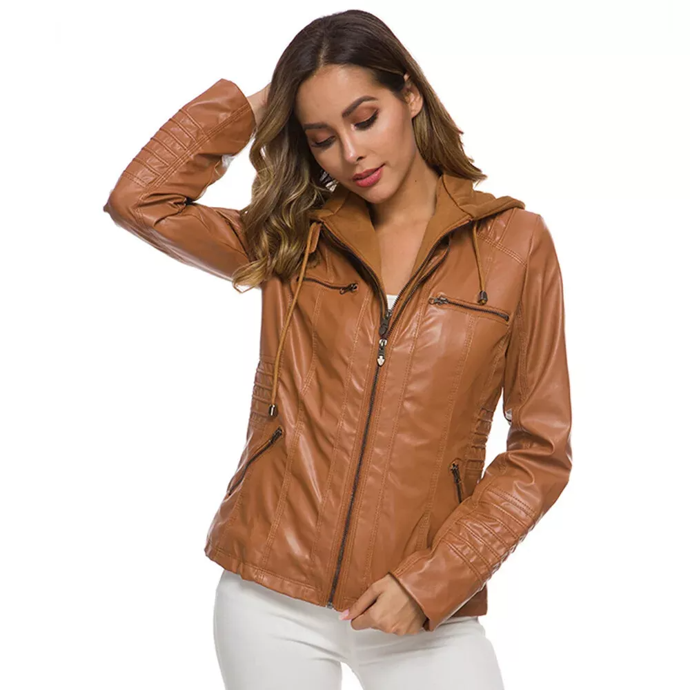 Lune London | Leather jacket - With hood - Fitted cut - Versatile & Stylish