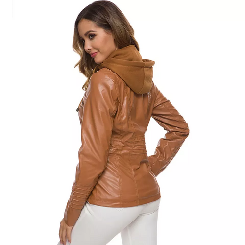 Lune London | Leather jacket - With hood - Fitted cut - Versatile & Stylish