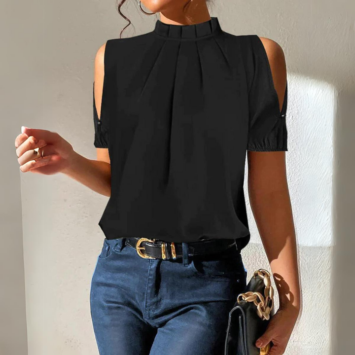 Lune London | Black Pleated Top with Split Sleeves