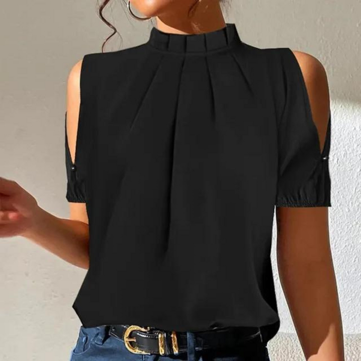 Lune London | Black Pleated Top with Split Sleeves