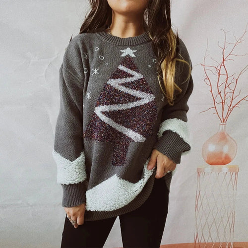Lune London | Women With Christmas Tree - Light Fit Winter Sweater