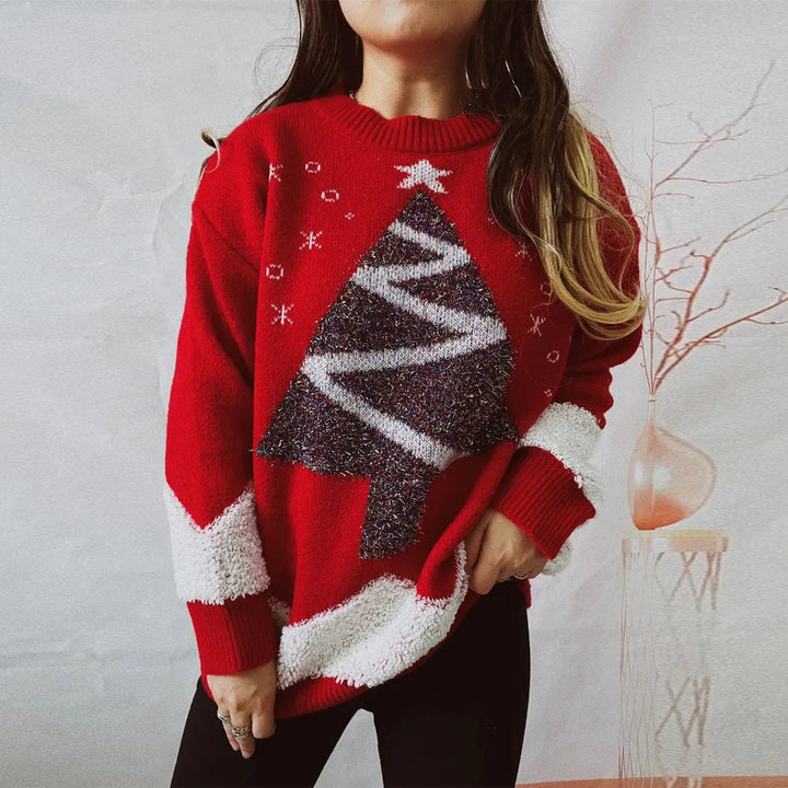 Lune London | Women With Christmas Tree - Light Fit Winter Sweater