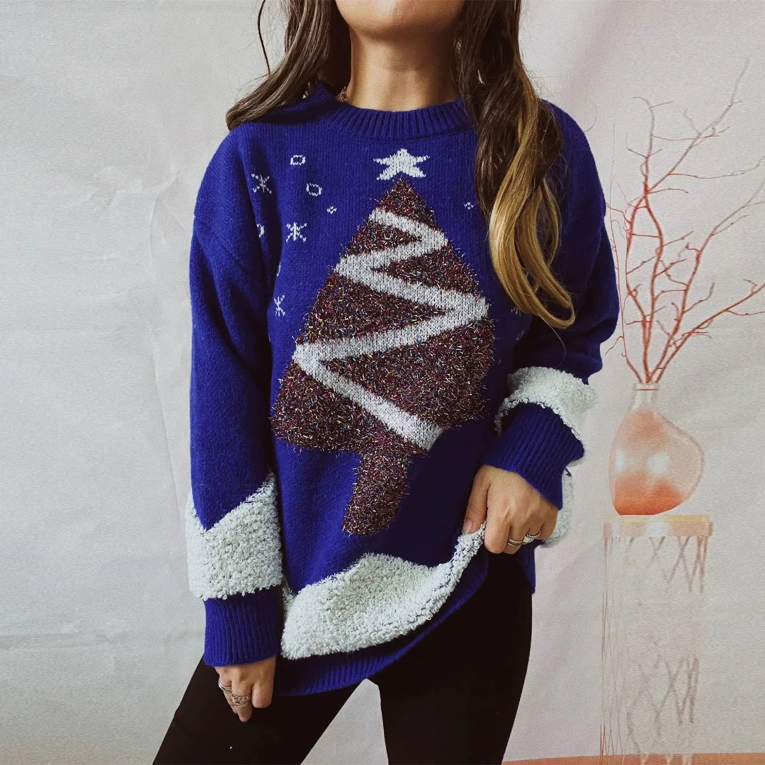 Lune London | Women With Christmas Tree - Light Fit Winter Sweater