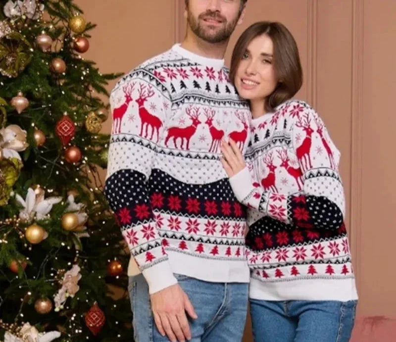Lune London | avec des rennes et des flocons de neige - Tricot unisexe
