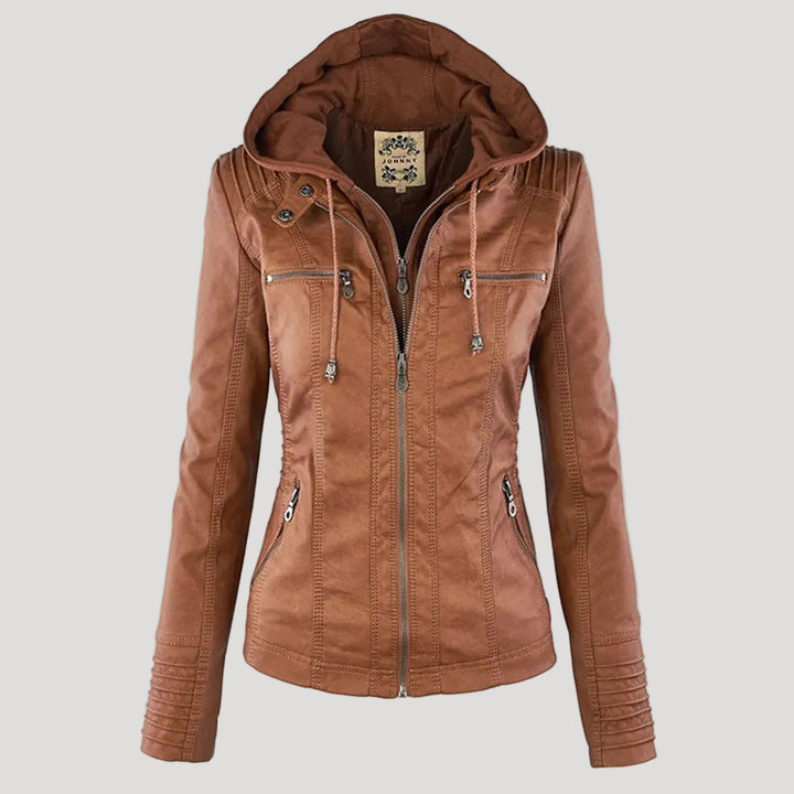 Lune London | Waterproof Women's Faux Leather Jacket with Hood