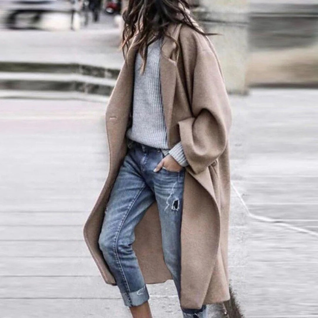 Lune London | Knee-Length Winter Coat with Large Collar for Women