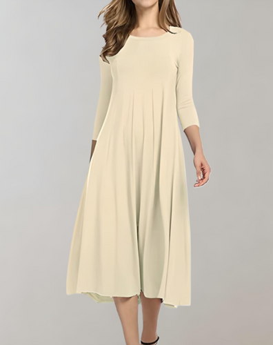 Lune London | A-line dress with 3/4 sleeves and a round neck