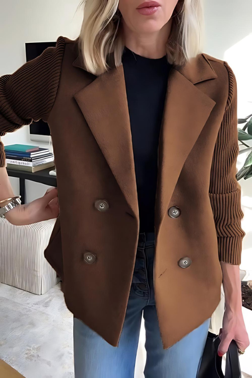 Lune London | Knit Sleeve Blazer for Women - Tailored, Hip-Length