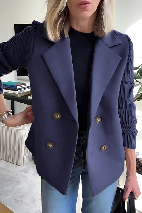 Lune London | Knit Sleeve Blazer for Women - Tailored, Hip-Length