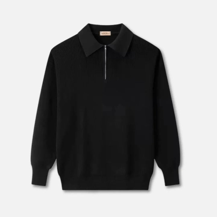 Lune London | Knit pullover for men - Ribbed texture, structured collar - Regular fit